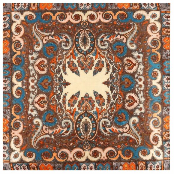 Flower Barn Accessories - 35 Inch Large Wild Rag Paisley Cowboy Scarf Silk Feel Bandana Neckerchief Oversi